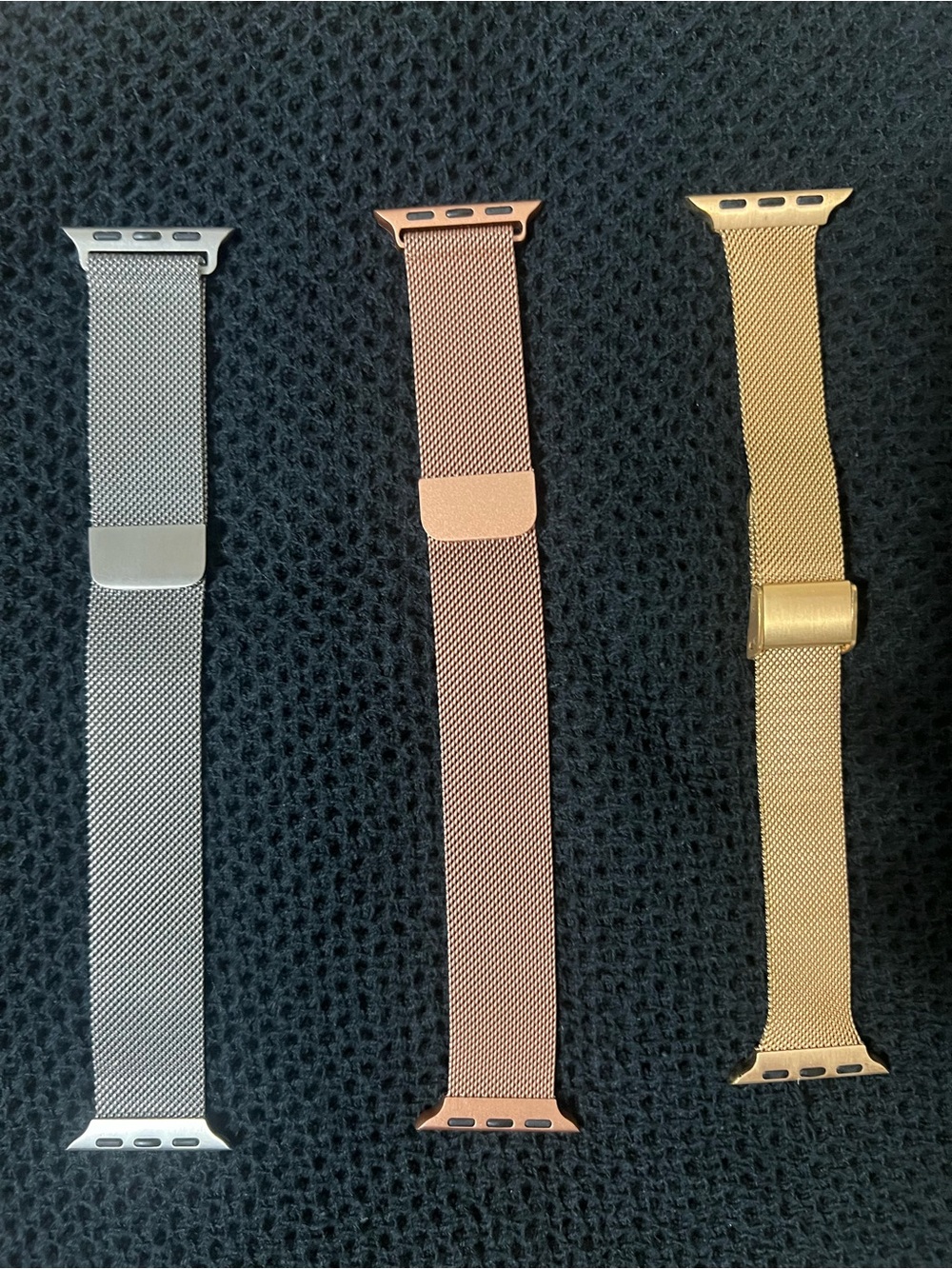 Mesh Stainless Steel Apple Watch Band Replacements - Silver, Rose Gold, Gold